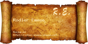 Rodler Emese névjegykártya